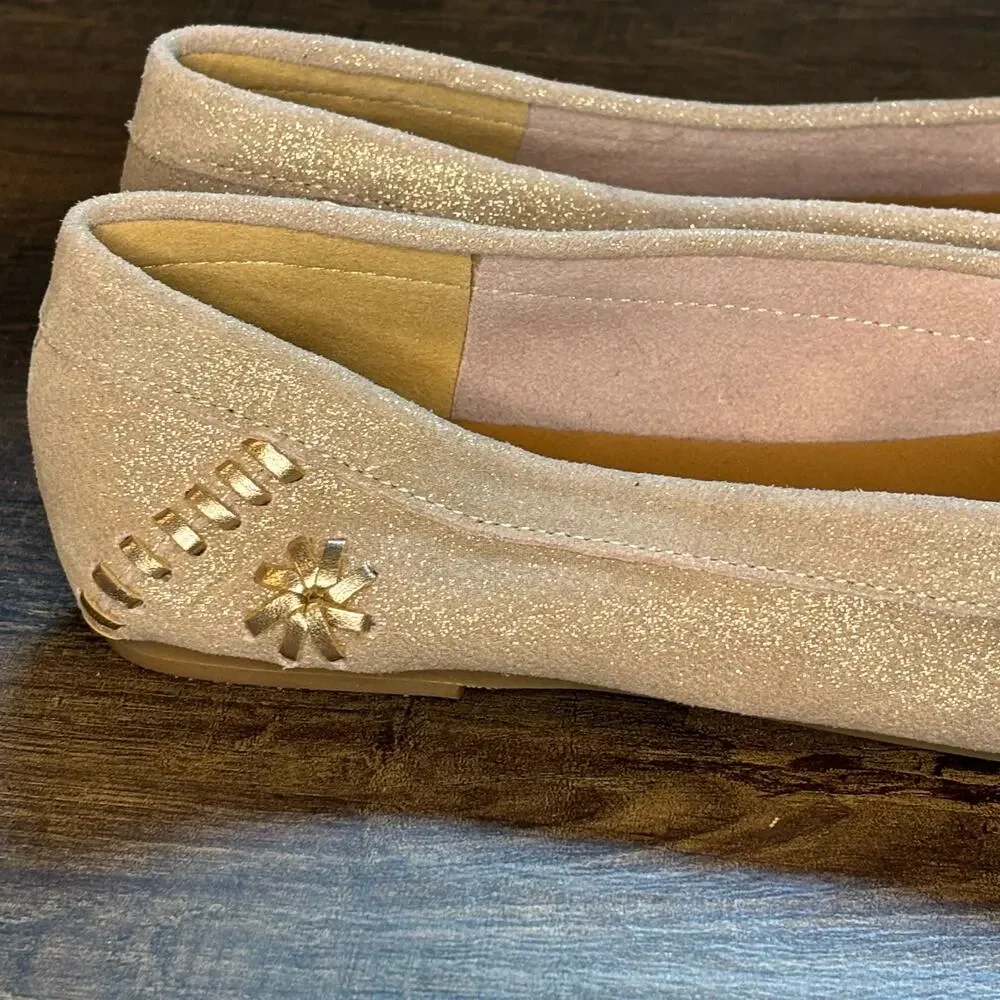 Jack Rogers Millie Moccasin Rose Gold Metallic Loafer - size 6.5in